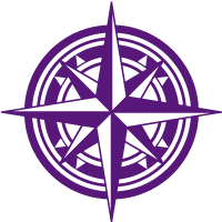 8th wonder travel company purple compass icon