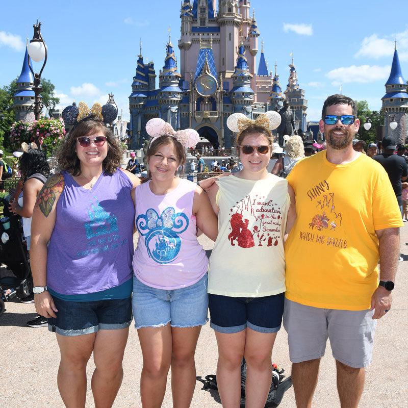 family photo of katie dickerson travel agent disney trips